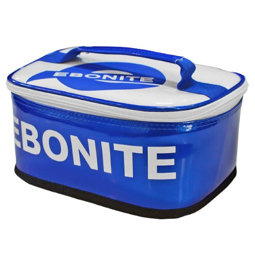 에보나이트 에나멜 액세서리 빅 파우치 - 화이트 블루