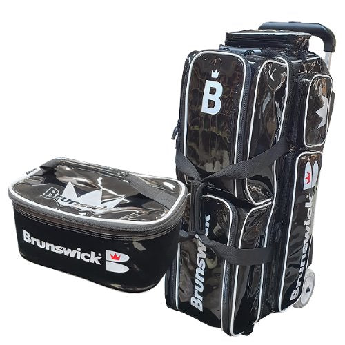 Brunswick Enamel Collar Three-Ball Roller Bag ALL BLACK