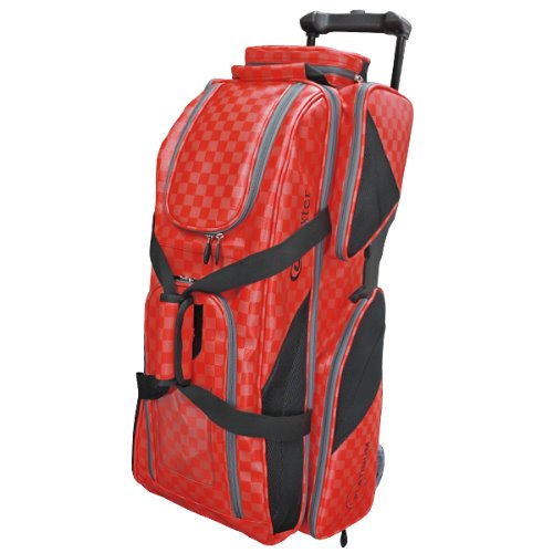 Turbo Checkered 3 Ball Roller Bag / Red