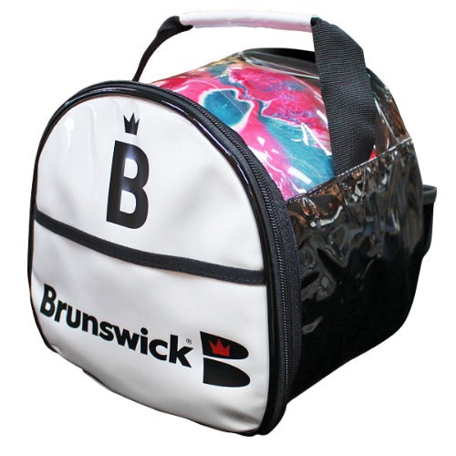 Brunswick 에나멜 칼라 원볼 탈착식 토트백 WHITE-BLACK