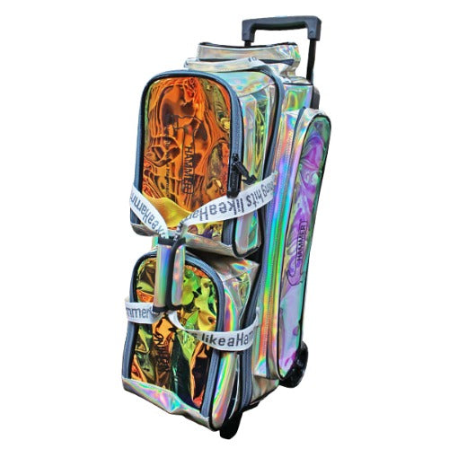 Hammer Rainbow Hologram  3 Ball Roller Bag - Silver