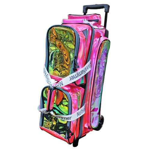 Hammer Rainbow Hologram  3 Ball Roller Bag - Pink