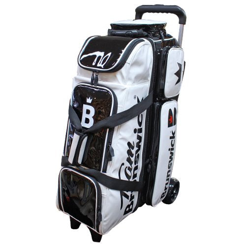 Brunswick Enamel Collar 4 Ball Roller Bag - Black/White