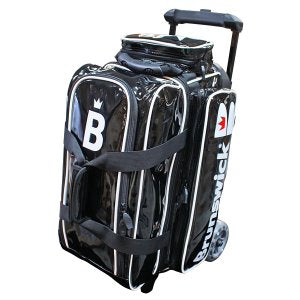 Brunswick Enamel Collar Two-Ball Roller Lacquer Bag - All Black