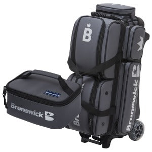 Brunswick Matte Three-Ball Roller Bag 3-Ball Bag - Charcoal Grey