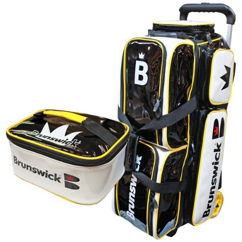 Brunswick Enameled Collar Three Ball Roller Bag - Black/Yellow