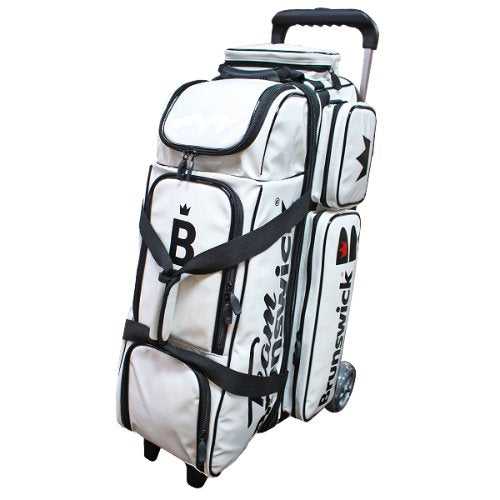 Brunswick Enamel Collar 4 Ball  Roller Bag - All White