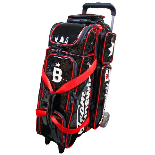 Brunswick Enamel Collar 4 Ball Roller Bag - Black/Red