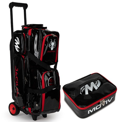 MotiV Enamel Three-Ball Roller Bag - Black/Red