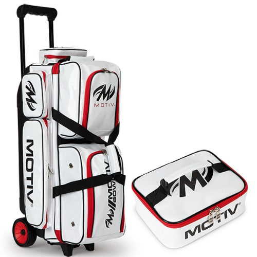 Motiv Enamel Three-Ball Roller Bag - White/Red