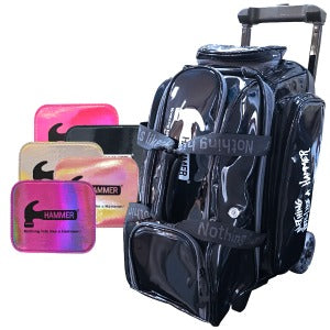 New Hammer Hologram Two Ball Roller Locker Bag - Black