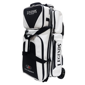 Lanemaster New Premium Saffiano Three Ball Roller Bag - White/Black